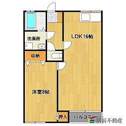 ファミール希 1LDKの間取図画像