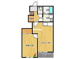 グランディール中広 1LDKの間取図画像