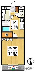 エル・シャトー 1Kの間取図画像