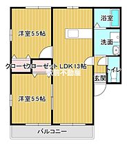 カーサメントN B棟 B202 ｜ 福岡県大川市大字小保445-3（賃貸アパート2LDK・2階・49.85㎡） その2