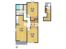 アルハンブラ二番館 2LDKの間取図画像