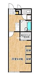 レオパレスミヤマエ2 1Kの間取図画像
