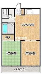 ニューメゾン・ド茶居夢 2LDKの間取図画像