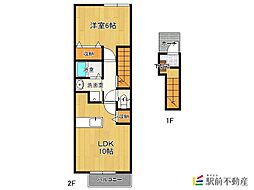 フルーブ・レゾネートB 1LDKの間取図画像