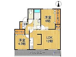 サンコーポラス柳川1 2LDKの間取図画像