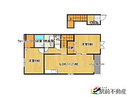カーサ・フェリーチェ3 2LDKの間取図画像