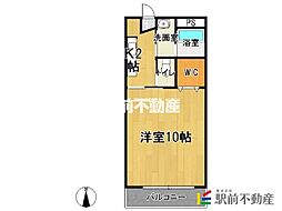 ラウトセントサ輝 1Kの間取図画像