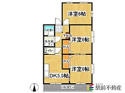 グランドール園田 3DKの間取図画像