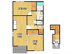 フェリーチェA 2LDKの間取図画像