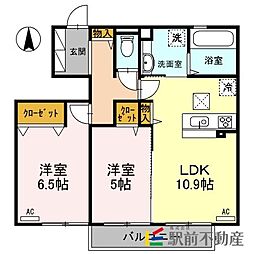 ル・シエル 2LDKの間取図画像