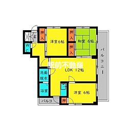 ハンリーラ円入 3LDKの間取図画像