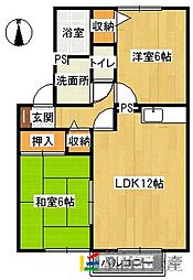 セジュール・グレイスA 2LDKの間取図画像