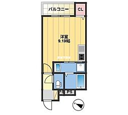 仮称)筑紫野市紫2丁目B棟 ワンルームの間取図画像