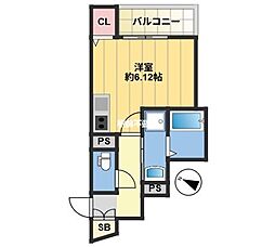仮称)筑紫野市紫2丁目B棟 ワンルームの間取図画像