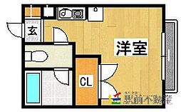 二日市ステーションビル ワンルームの間取図画像