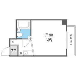 ルエ・メゾンロワール白木原 1Kの間取図画像