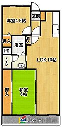 クレッセント上田 2LDKの間取図画像