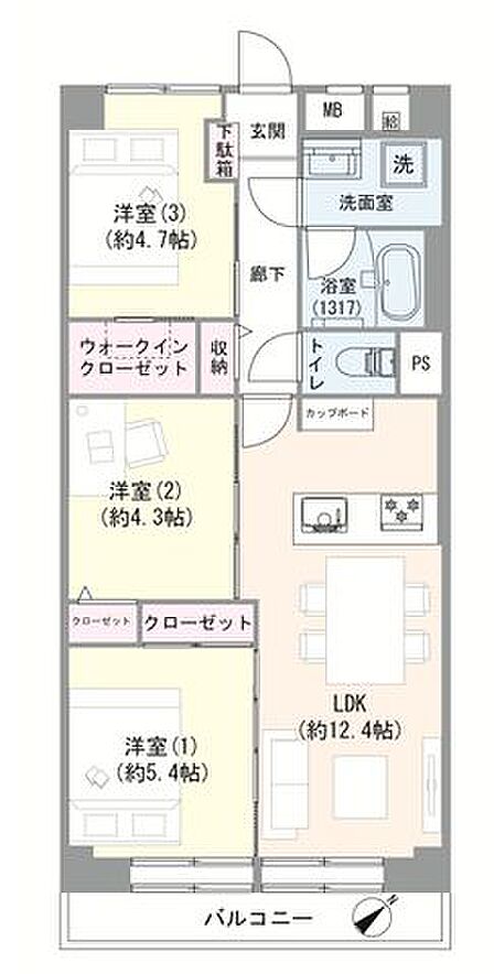 様々な家具配置をお楽しみください。※家具の配置はイメージです。なお、家具等は販売価格に含みません。