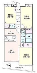 セザール第二久が原 3LDKの間取図画像