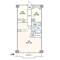 エンゼルハイム大鳥居第8 2LDKの間取図画像