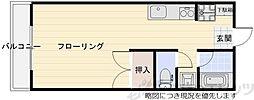 パルプラザ茨木 ワンルームの間取図画像
