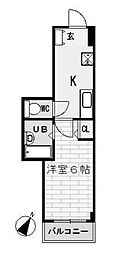イーズ千里山 1Kの間取図画像