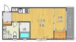 ジアメニティ千里山 1LDKの間取図画像