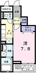 グランシャリオ 1Kの間取図画像