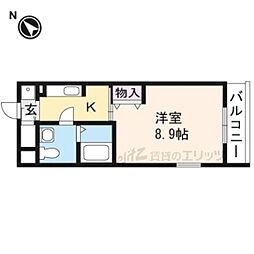 パストラル西中条 1Kの間取図画像