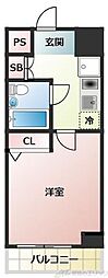 エスリード新大阪 1Kの間取図画像