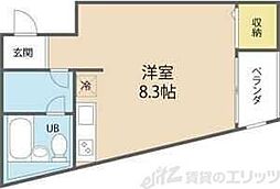 サラダボール 1Kの間取図画像