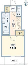 茨木市駅前2丁目マンション 1Kの間取図画像