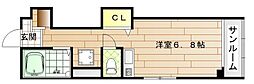 エヴォリュエ ワンルームの間取図画像