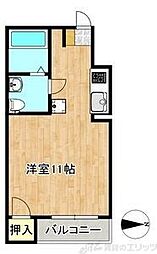 エバーグリーン新大阪 ワンルームの間取図画像