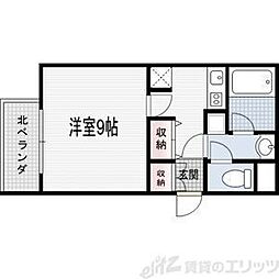 アスール江坂 1Kの間取図画像