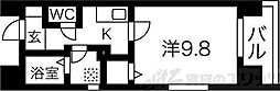 TMKEsaka 1Kの間取図画像