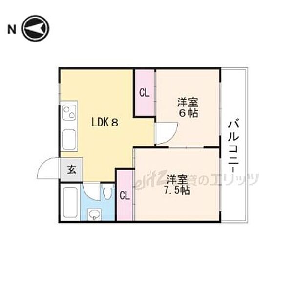 山崎第7マンション 501｜大阪府茨木市竹橋町(賃貸マンション2DK・5階・45.10㎡)の写真 その2