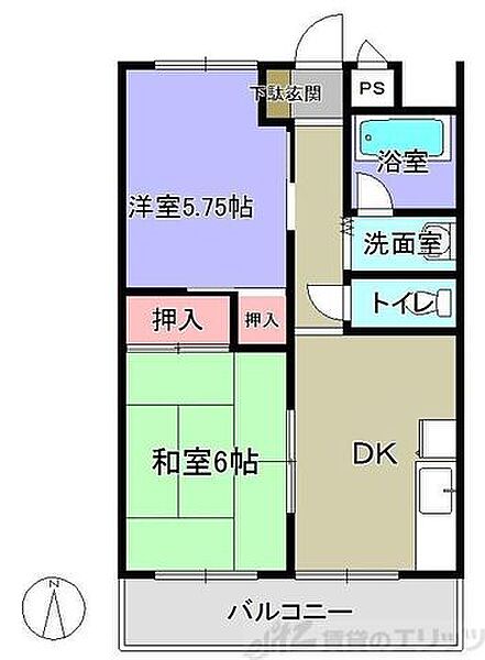 西田マンション 301｜大阪府茨木市中村町(賃貸マンション2DK・3階・42.00㎡)の写真 その2