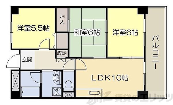 緑地シティハイツ 402｜大阪府吹田市春日１丁目(賃貸マンション3LDK・4階・60.00㎡)の写真 その2