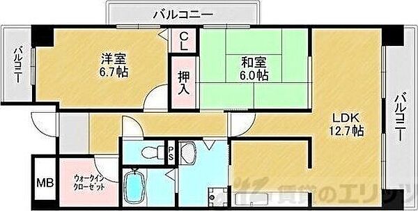 サンシャイン江坂 501｜大阪府吹田市江坂町３丁目(賃貸マンション2SLDK・5階・66.16㎡)の写真 その2