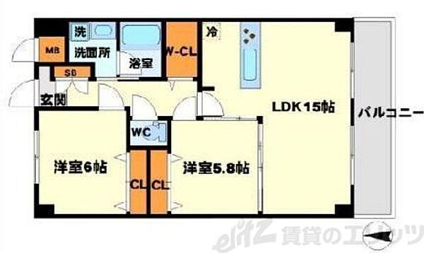 アンフィニXII江坂ガーデン 905｜大阪府吹田市江の木町(賃貸マンション2LDK・9階・62.23㎡)の写真 その2