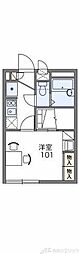 レオパレスパークサイドハイツ 1Kの間取図画像
