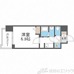 S-RESIDENCE天満Gracis 2階1Kの間取り