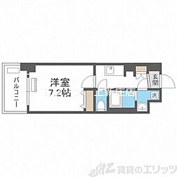 レオンコンフォート天神橋 7階1Kの間取り