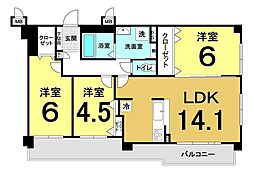 コスモ宝塚ツインフォルム 3LDKの間取図画像