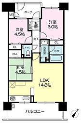 マーレ加古川駅前タワー 3LDKの間取図画像
