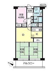 マンハイム加古川A棟 3DKの間取図画像
