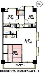 エメラルドマンション芳泉2 3LDKの間取図画像