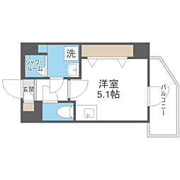 ＭｏｄｅｒｎＰａｌａｚｚｏ博多Ｖｉｃｉｎｏ 3階ワンルームの間取り