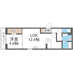 ＬＩＢＥＲＴＹ　ＣＩＴＹ　ＴＡＫＡＭＩＹＡ 2階1LDKの間取り